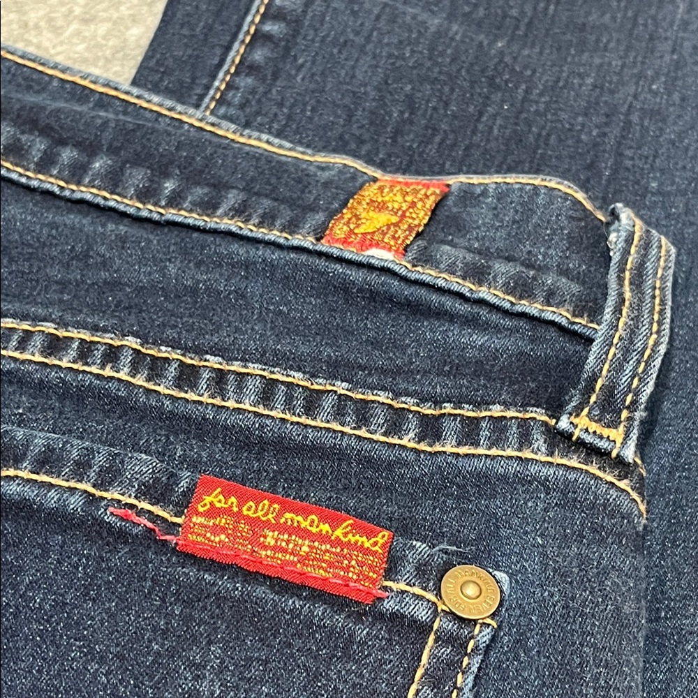 Women’s 7 For All Mankind The Skinny Dark Blue Jeans - Picture 7 of 8